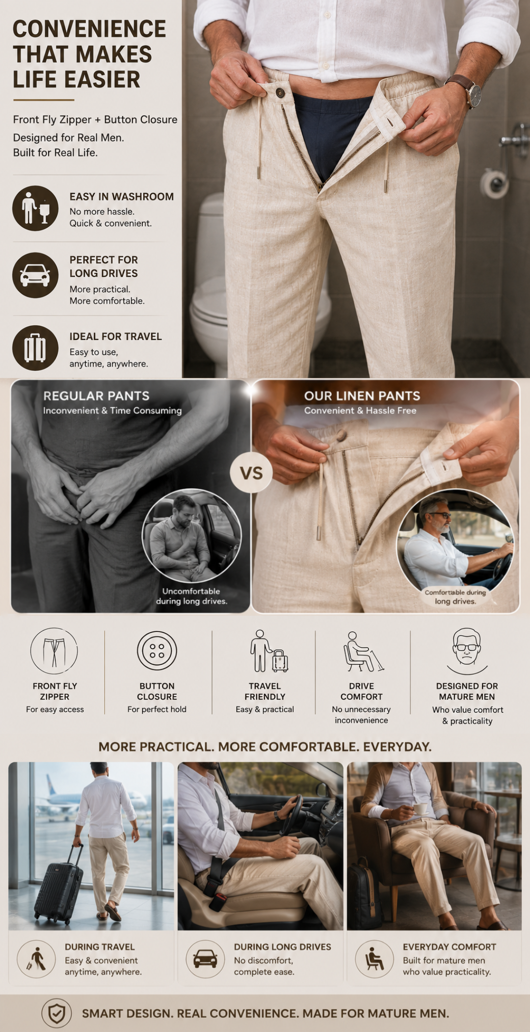 Linen Pants for Men (Pack of 2)