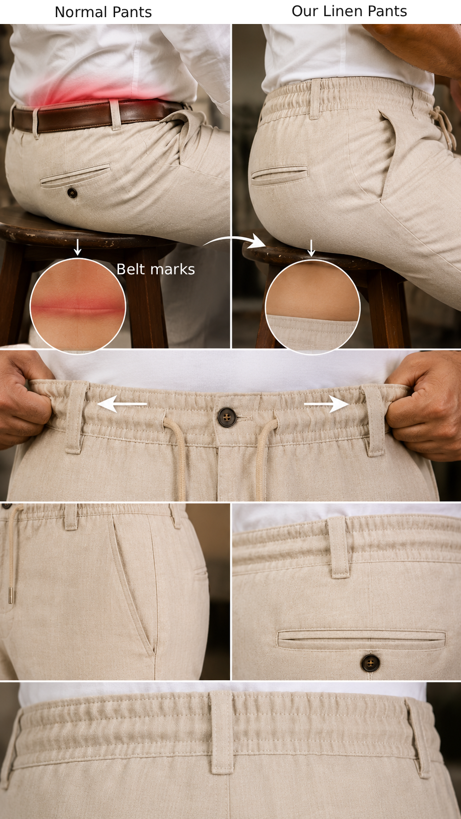 Linen Pants for Men (Pack of 2)