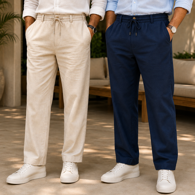Linen Pants for Men (Pack of 2) Hover Image