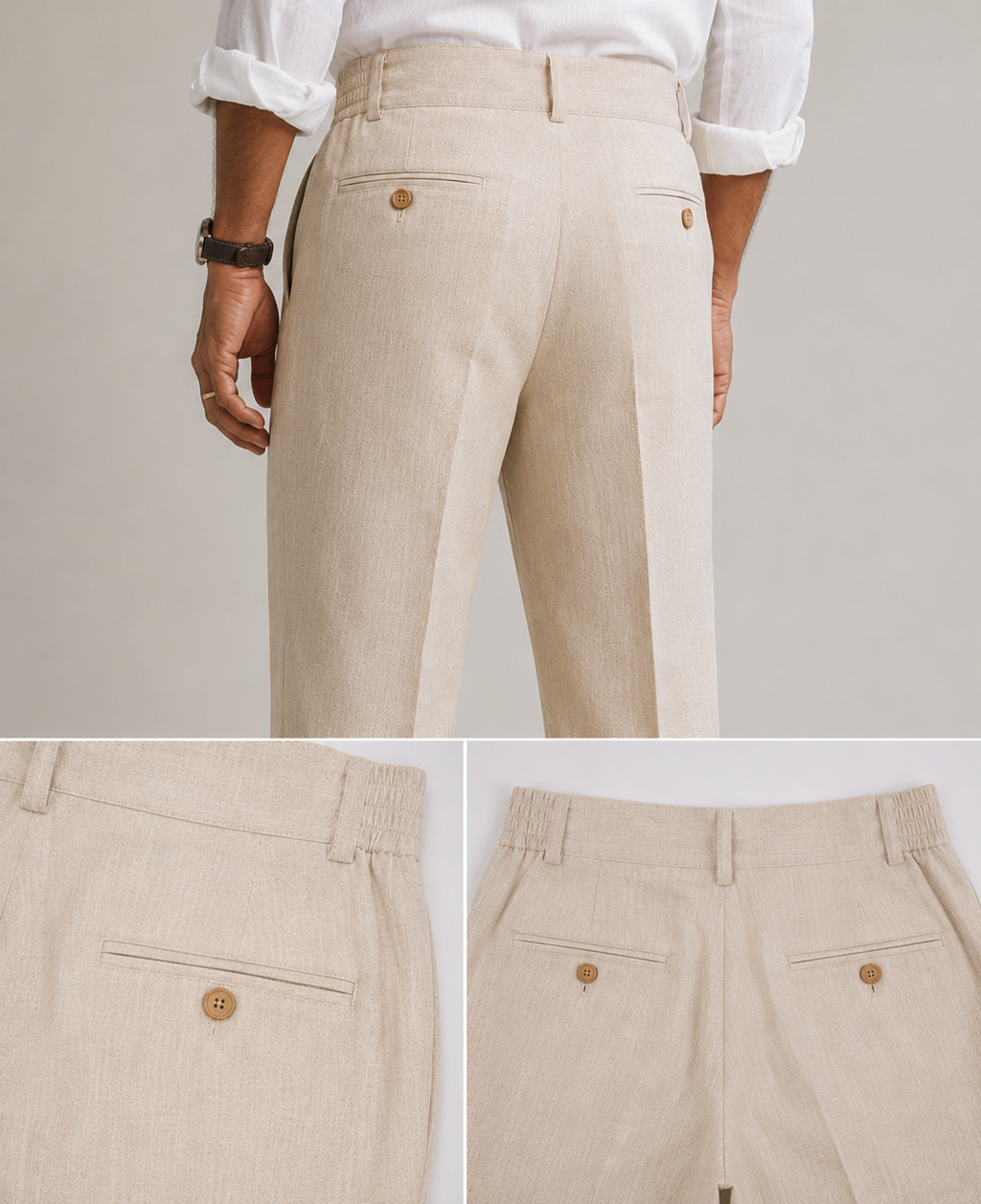 Premium Pleated Linen Trousers for Men