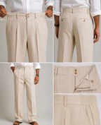 Premium Pleated Linen Trousers for Men