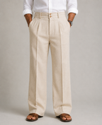 Premium Pleated Linen Trousers for Men