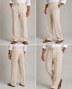 Premium Pleated Linen Trousers for Men